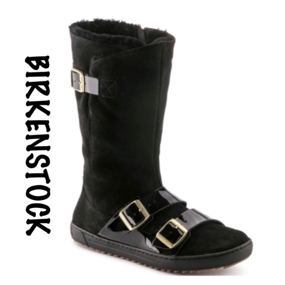 Birkenstock Danbury Black Shearling Boots Size 6